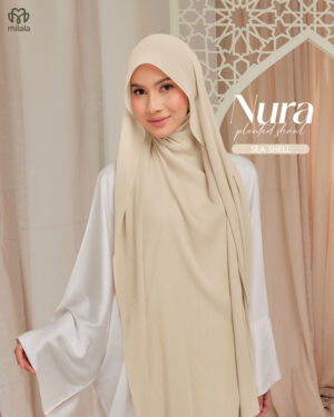 NURA PLEATED SHAWL - SEA SHELL
