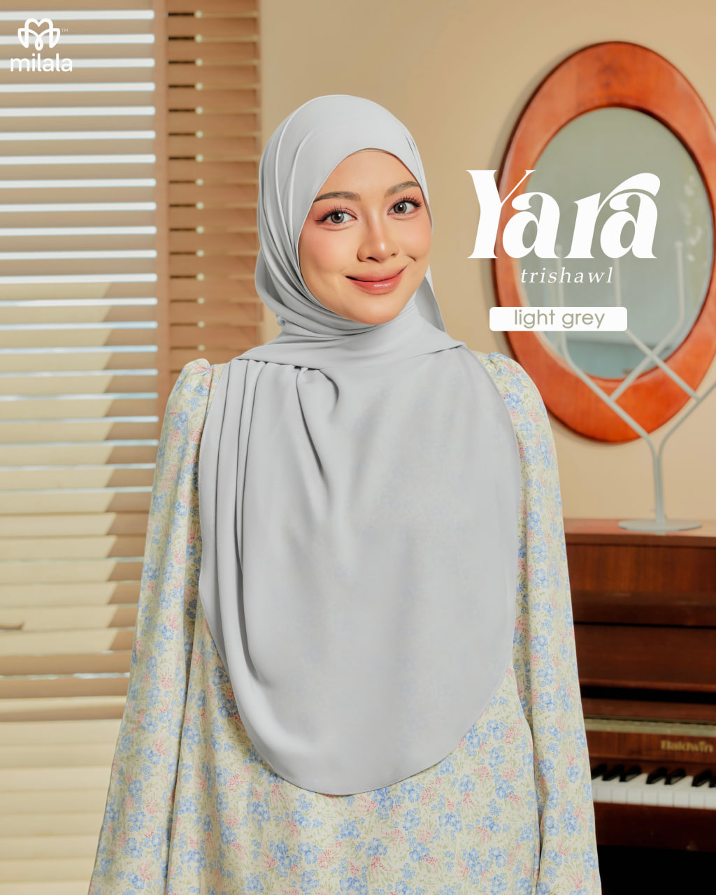 YARA TRISHAWL - LIGHT GREY