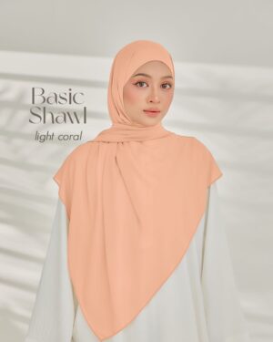 BASIC SHAWL - LIGHT CORAL