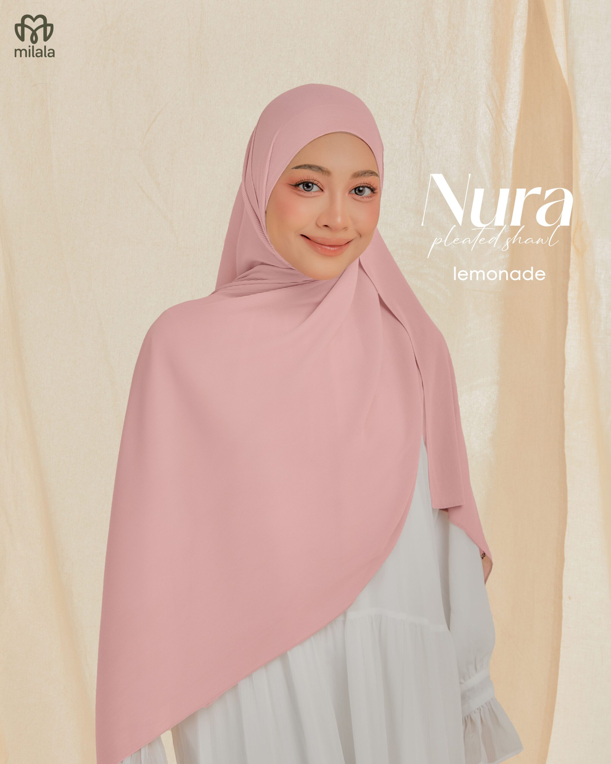 NURA PLEATED SHAWL - LEMONADE