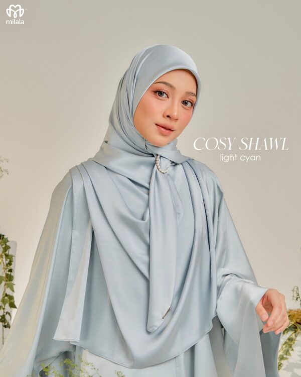 COSY SHAWL - LIGHT CYAN