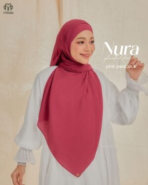 NURA PLEATED SHAWL - PINK PEACOCK