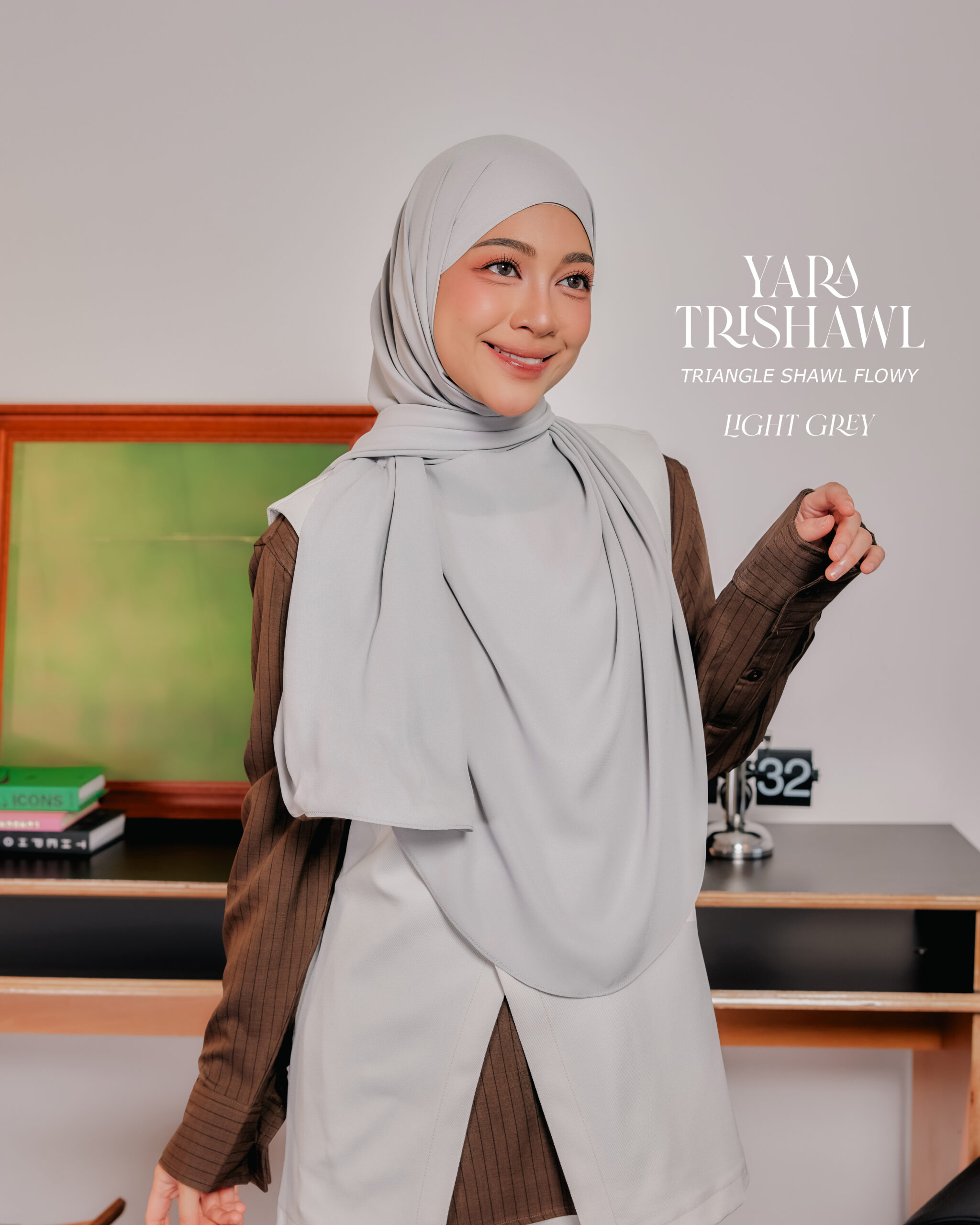 YARA TRISHAWL- LIGHT GREY
