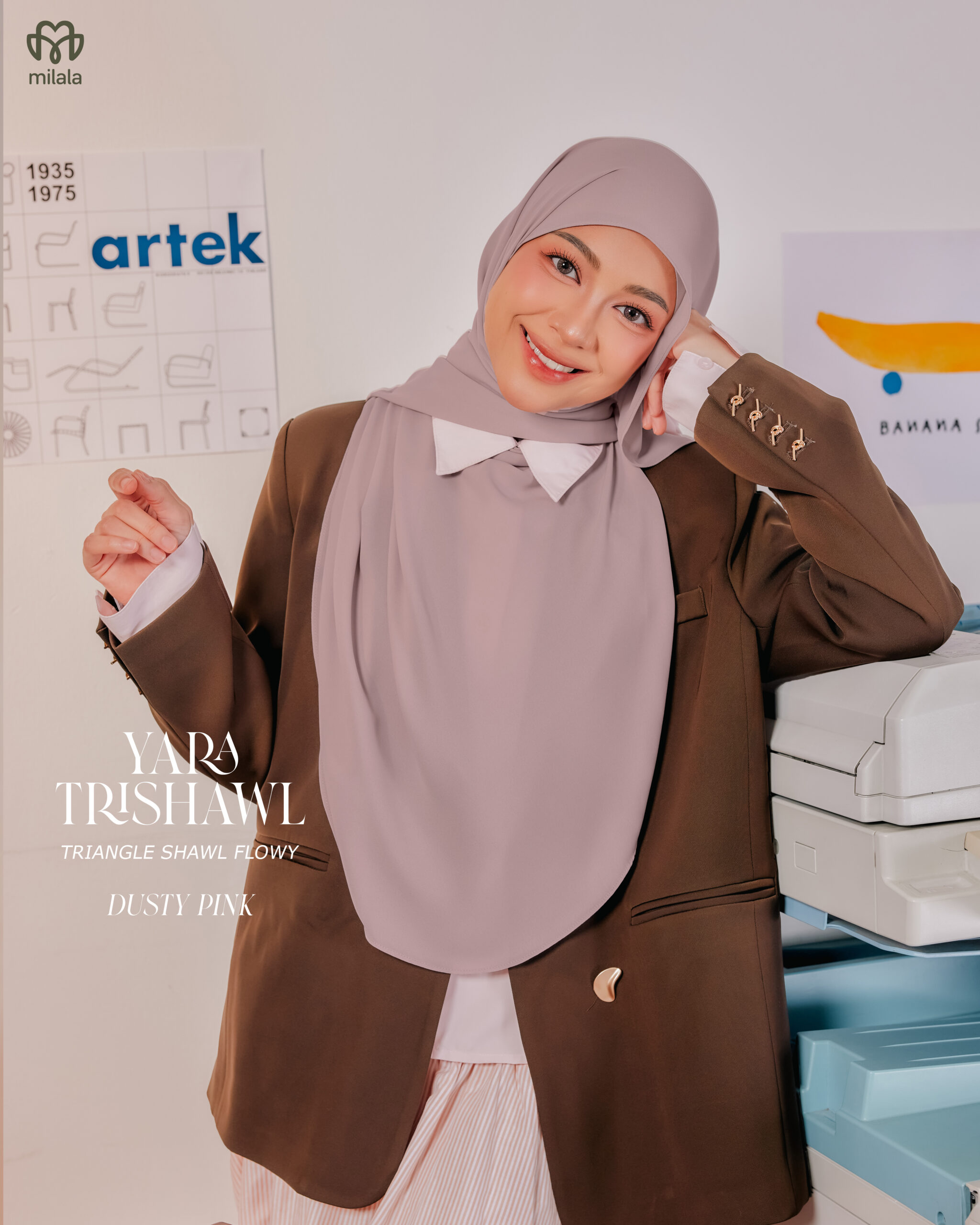 YARA TRISHAWL- DUSTY PINK