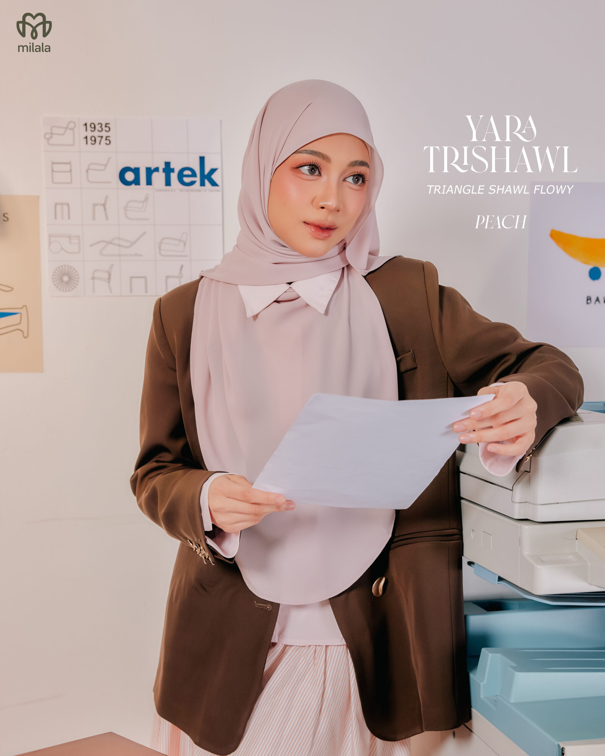 YARA TRISHAWL- PEACH