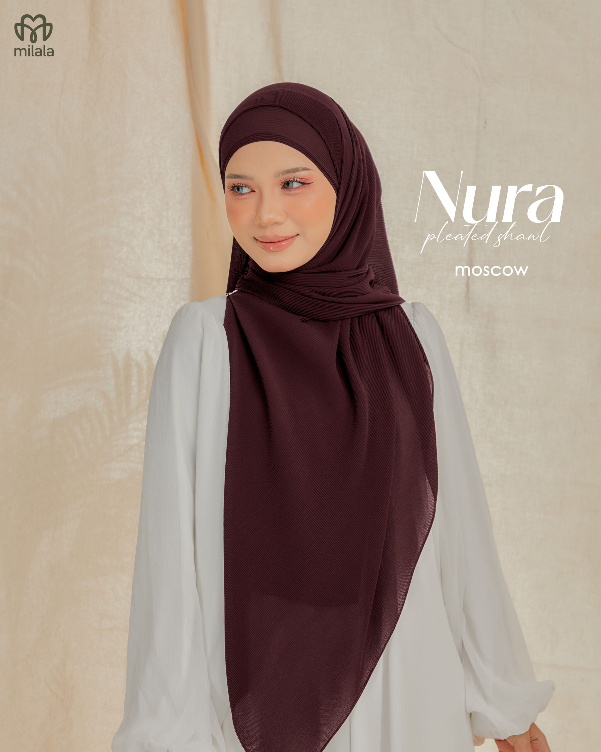 NURA PLEATED SHAWL - MOSCOW