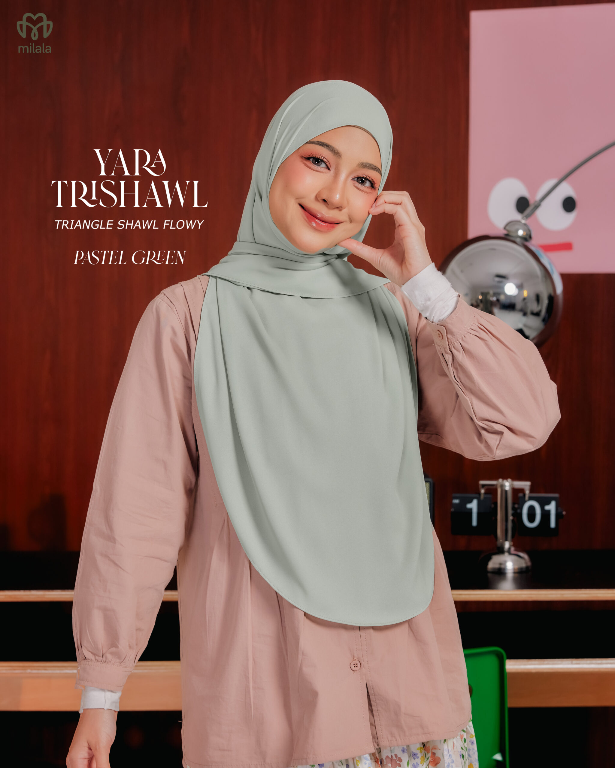YARA TRISHAWL- PASTEL GREEN