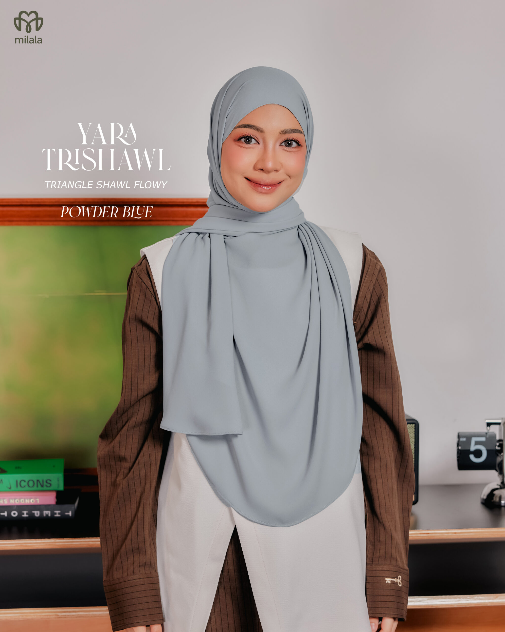 YARA TRISHAWL- POWDER BLUE