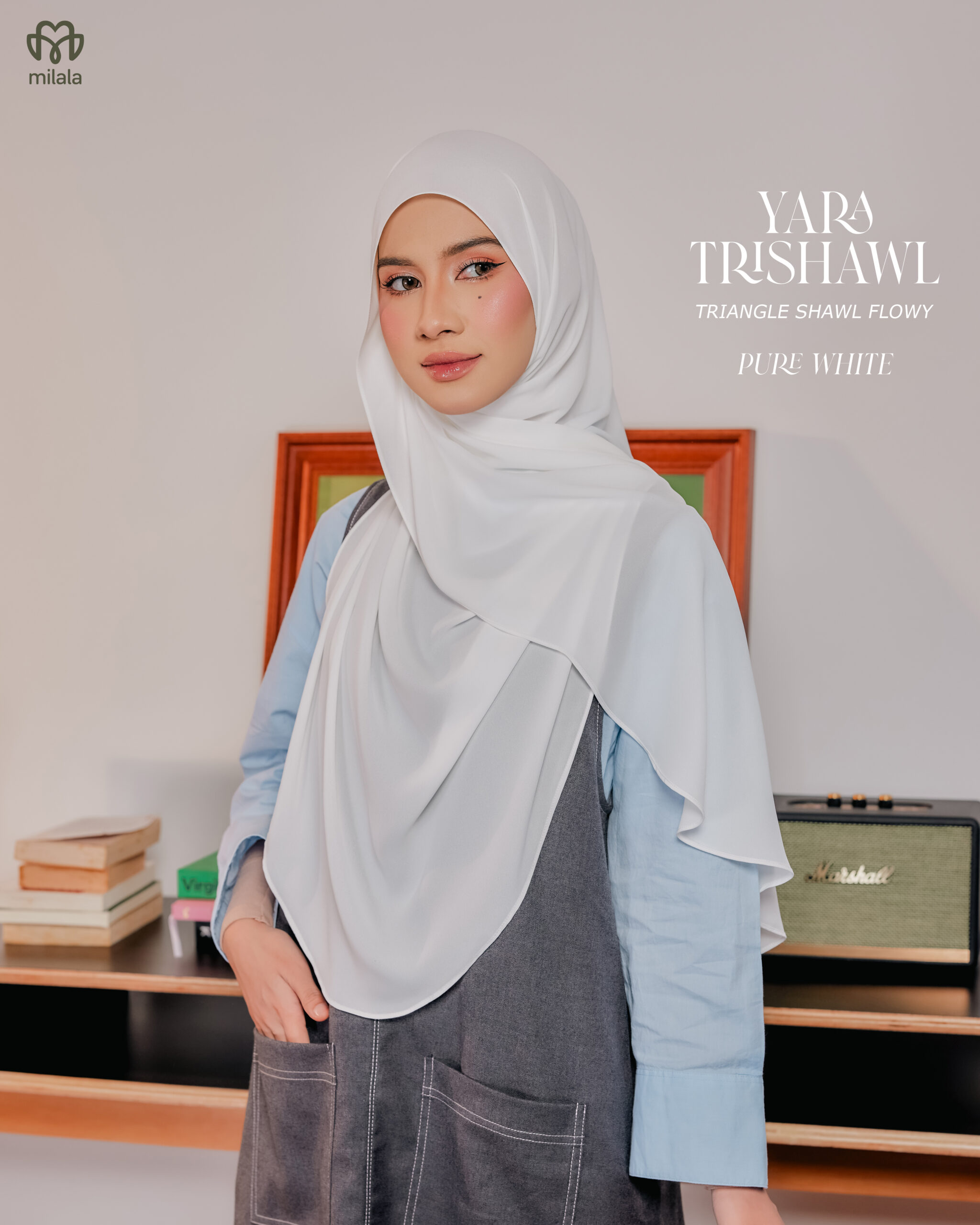 YARA TRISHAWL- PURE WHITE