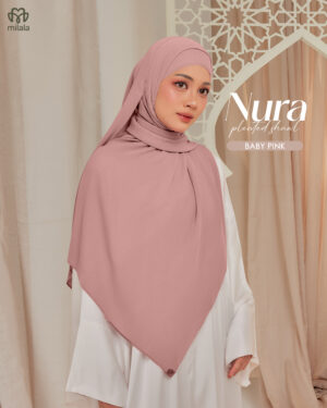 NURA PLEATED SHAWL - BABY PINK
