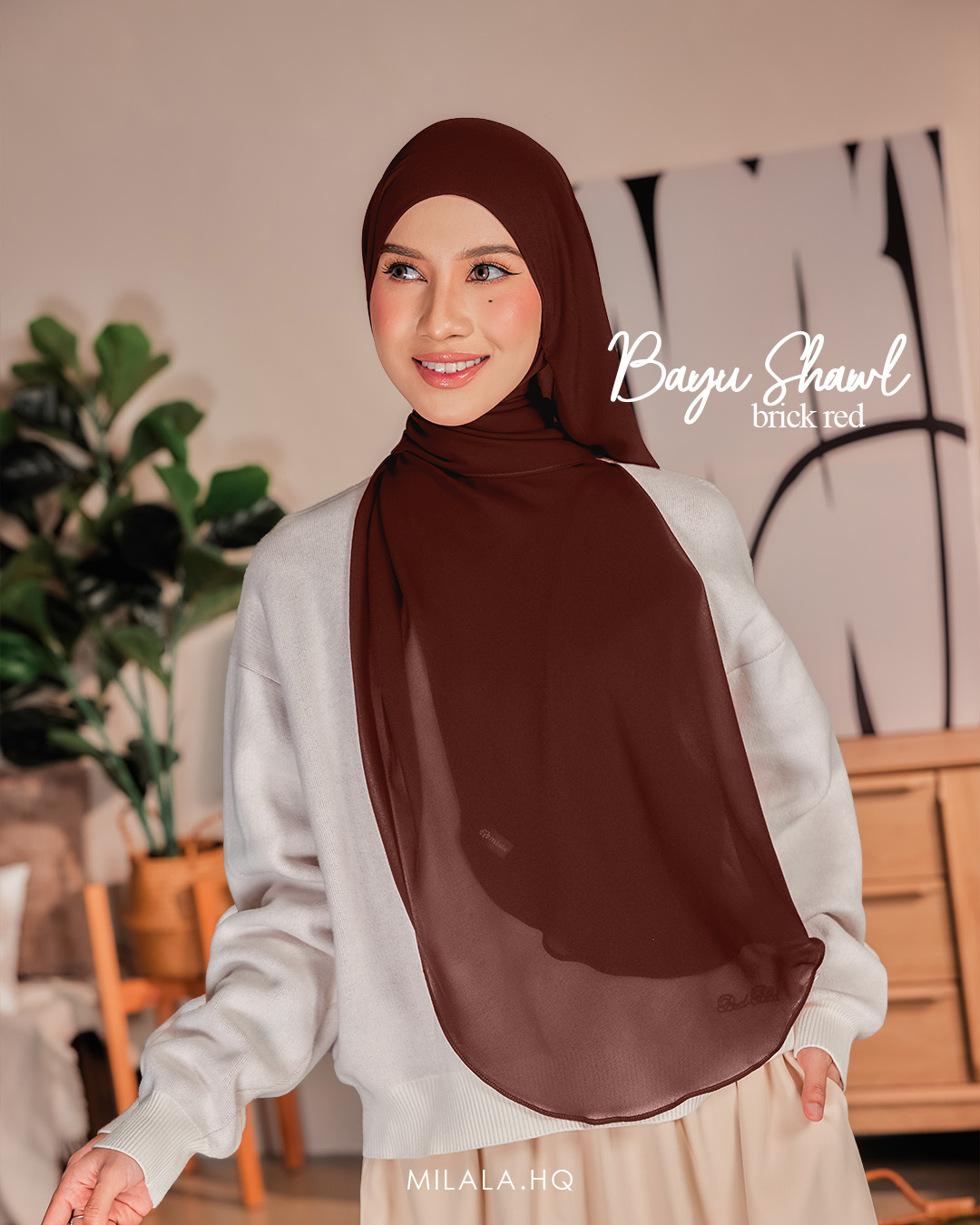 BAYU SHAWL BRICK RED