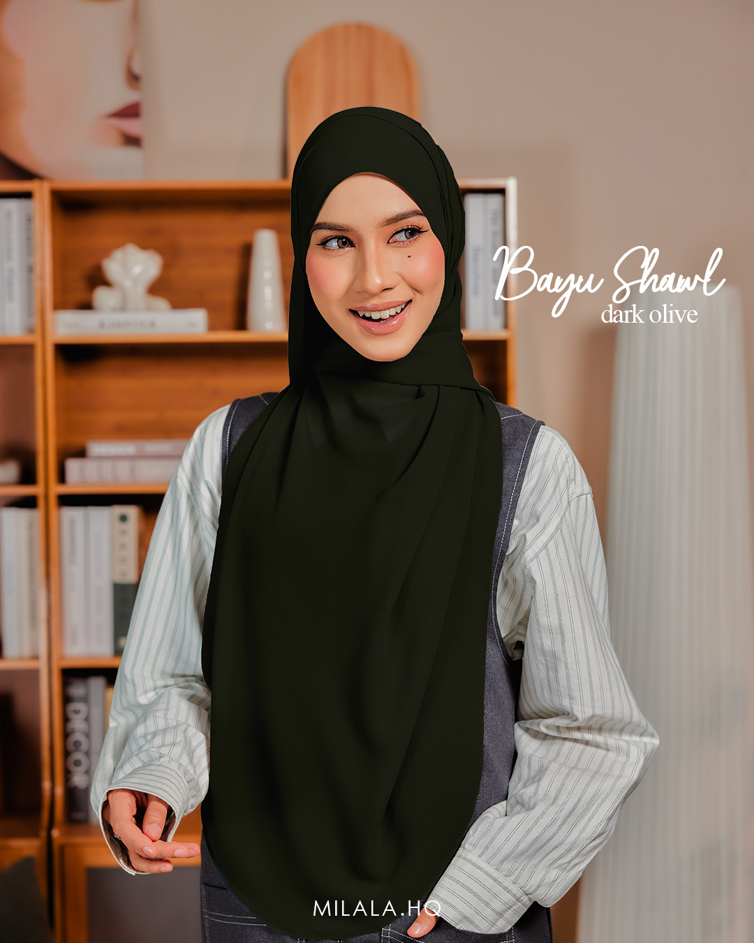 BAYU SHAWL DARK OLIVE