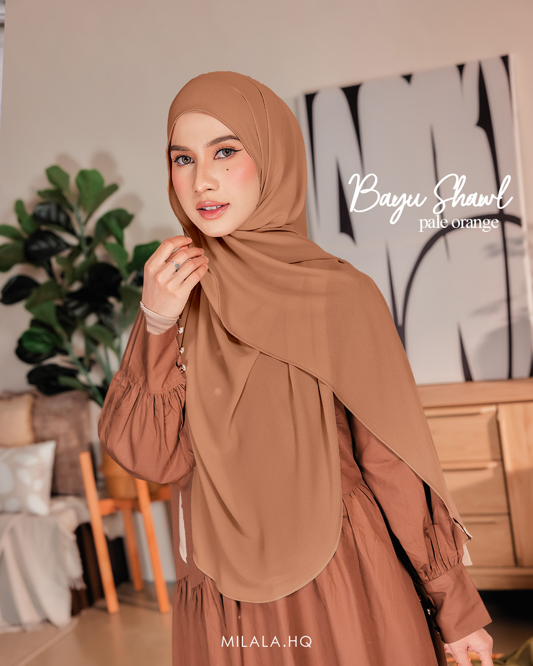 BAYU SHAWL PALE ORANGE