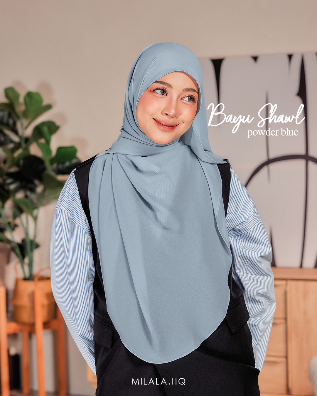 BAYU SHAWL POWDER BLUE