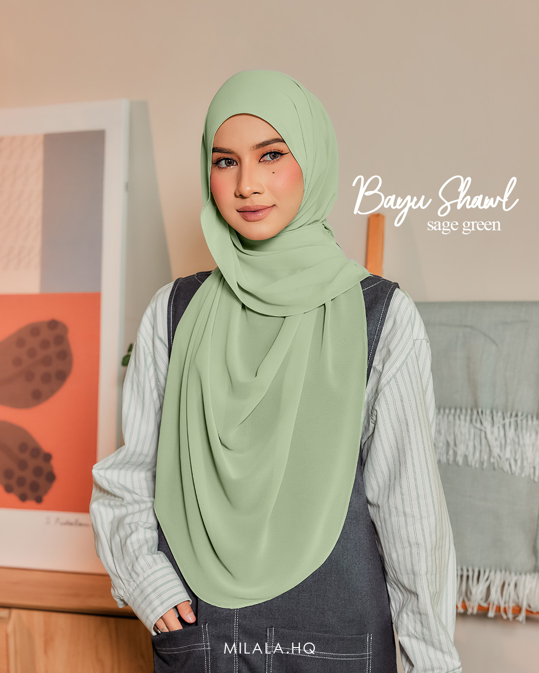 BAYU SHAWL SAGE GREEN