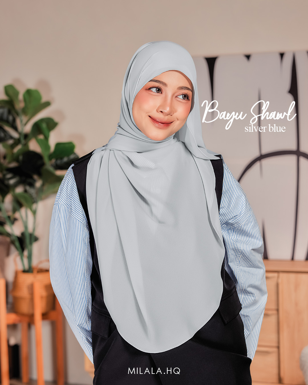 BAYU SHAWL SILVER BLUE