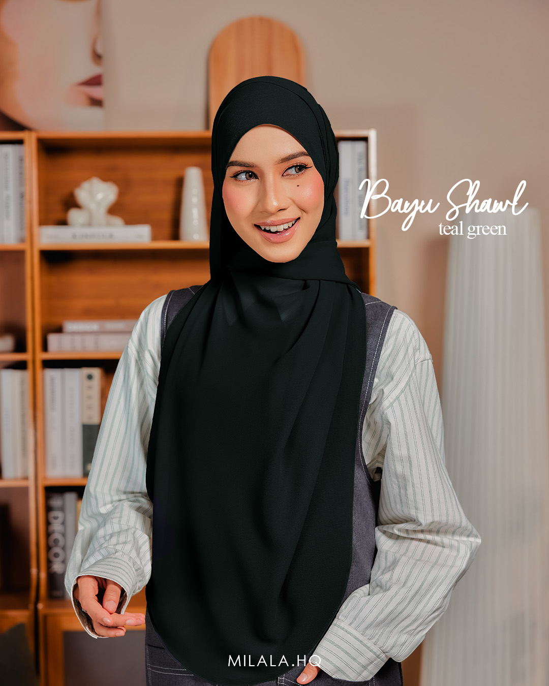 BAYU SHAWL TEAL GREEN